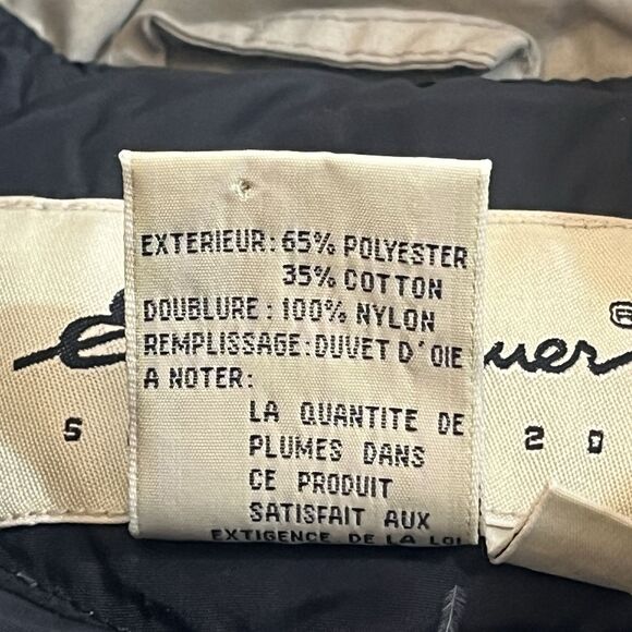 Vintage Eddie Bauer Womens M Goose Down Tan Khaki Puffer Vest Full Zip Quilted - Picture 4 of 12